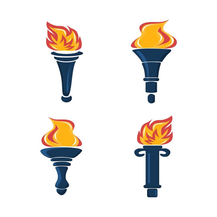 Vector torch symbol set vector design