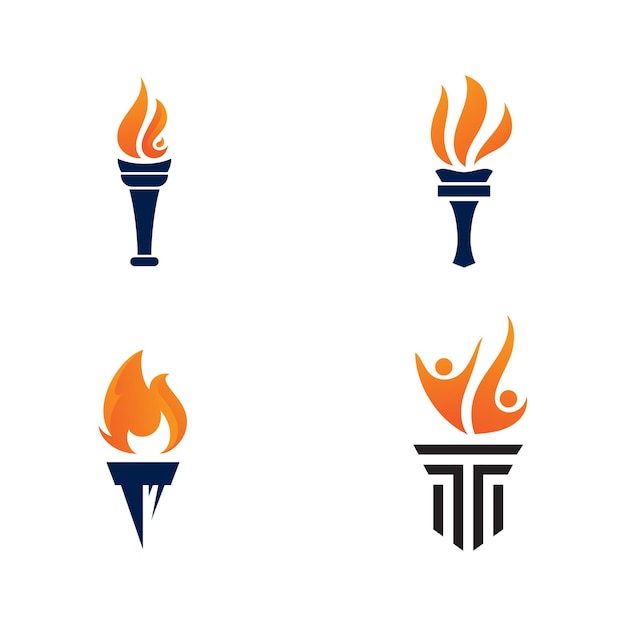 Torch vector icon illustration design template