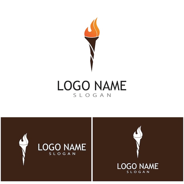 Torch with flame logo vector illustration design