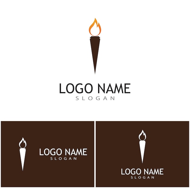 Torch with flame logo vector illustration design