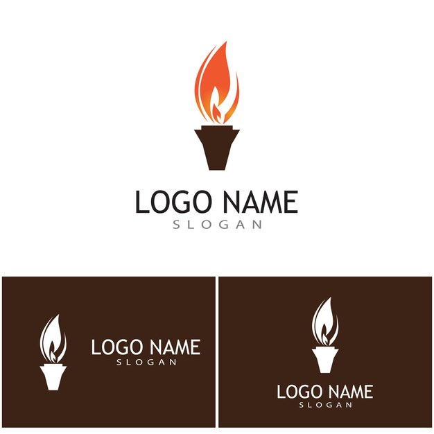 Torch with flame logo vector illustration design