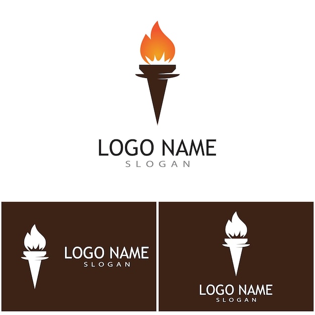 Torch with flame logo vector illustration design