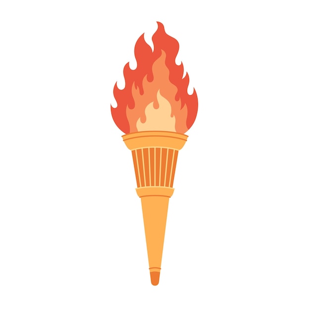 Vector torch with flame symbol of competition victory vector illustration