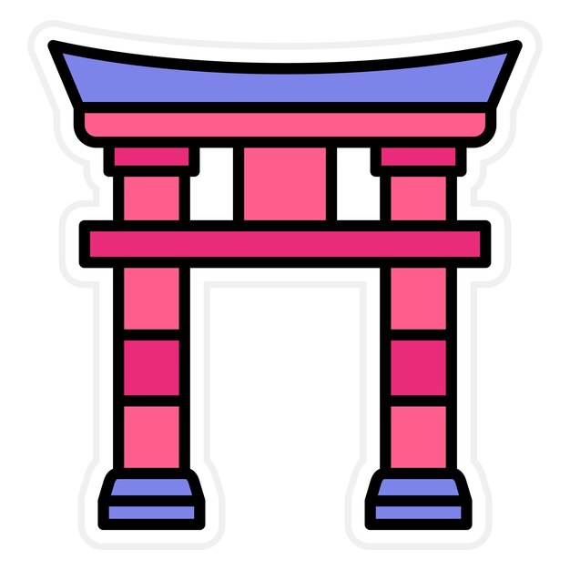 Икона torii gate векторное изображение может быть использовано для истории