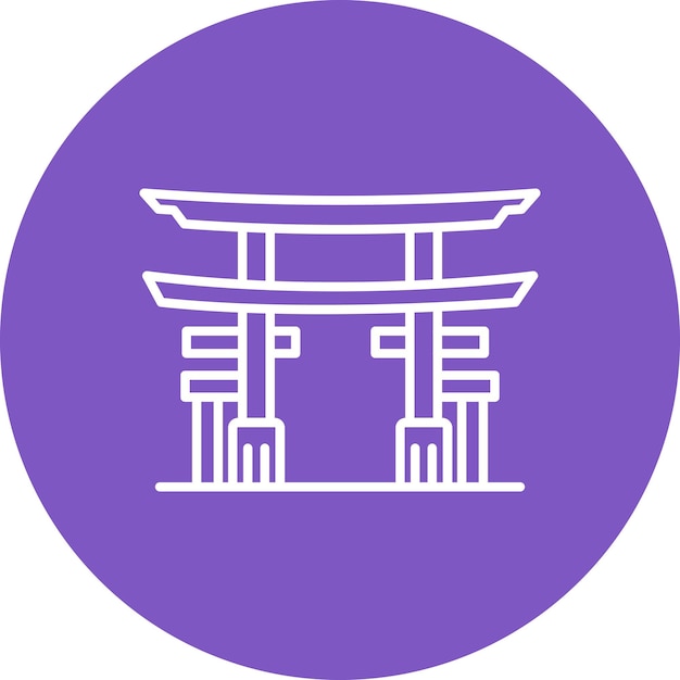 Вектор Векторное изображение значка torii gate может быть использовано для landmarks