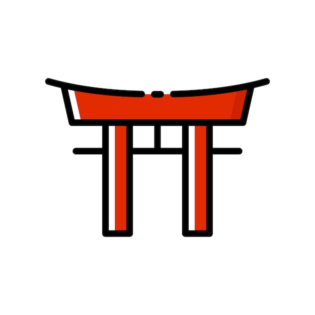 Вектор Цветная векторная иллюстрация японских ворот тории