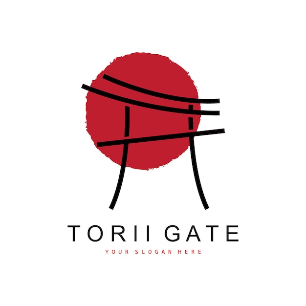 Torii Gate Logo Japanese Building Design China Icon Vector Illustration Template icon