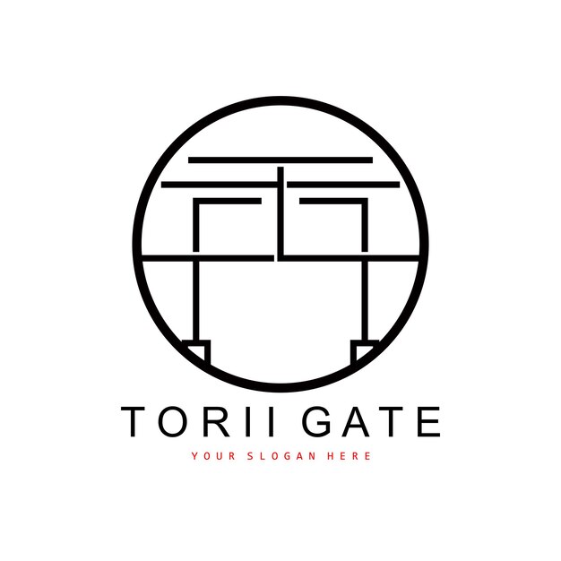 Torii Gate Logo Japans gebouw ontwerp China pictogram vector illustratie sjabloon pictogram