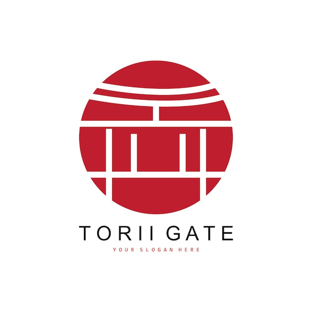 Torii Gate Logo Japans gebouw ontwerp China pictogram vector illustratie sjabloon pictogram