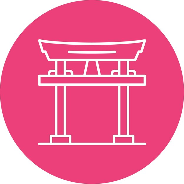 Torii Gate Vector Illustratie Stijl