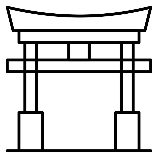 Викторный стиль иллюстрации Torii Gate