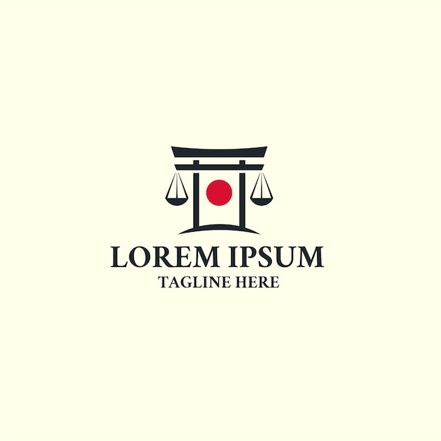 Torii japan law logo icon design template. Justice, Lawyer.