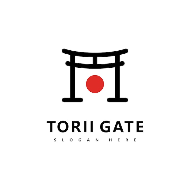 Torii logo icon japanese vector illustration design