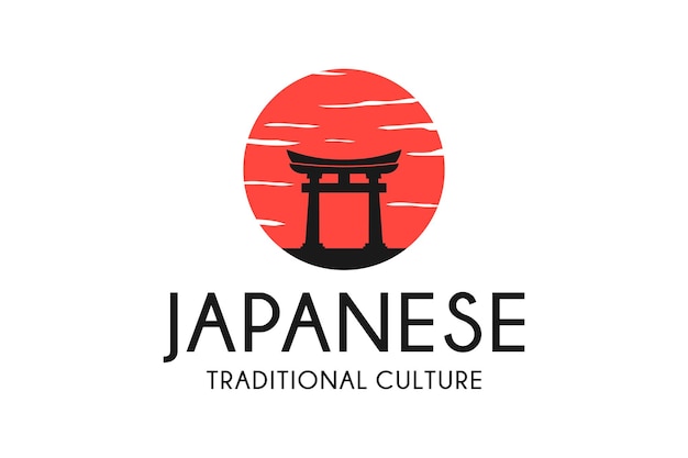 torii logo japanese culture symbol vector icon template