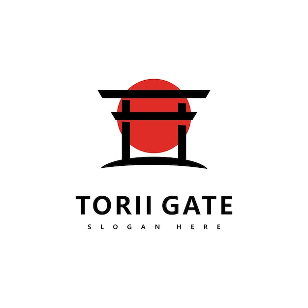 Torii logo pictogram japans vector illustratie ontwerp