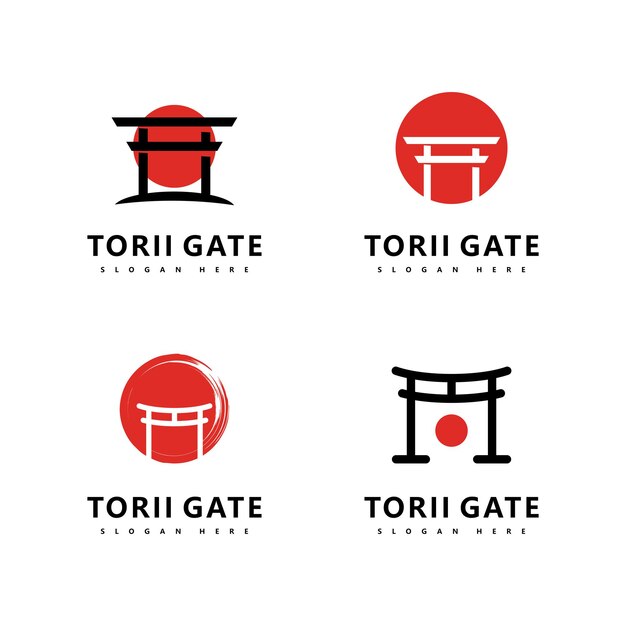 Torii logo pictogram japans vector illustratie ontwerp