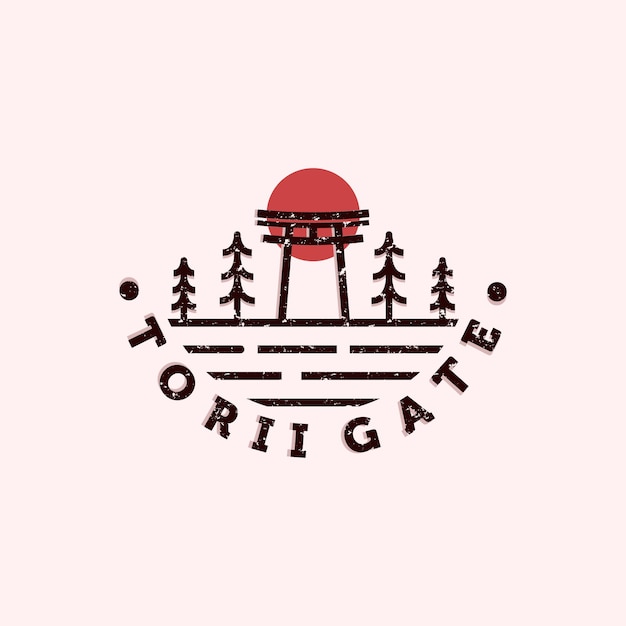 Torii of Japanse traditionele poort Logo Vector illustratie ontwerp Moderne creatieve Torii illustratie Logo Concept Heilige poort Heilige poort Torii Gate of Japanse Shinto heiligdom illustratie Concept