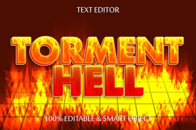 Torment hell bewerkbaar teksteffect 3-dimensionaal reliëf moderne stijl