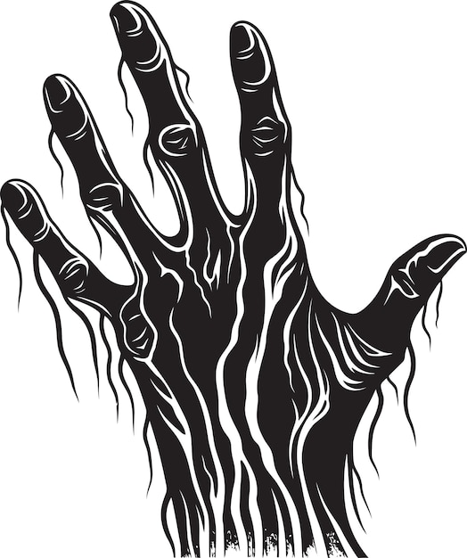 Vector tormented touch screaming hand illustration cry of the hand agonizing iconic image