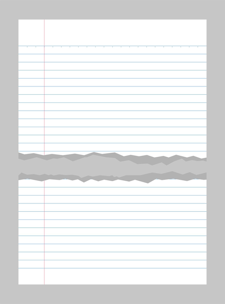 Vector torn pages of notebook paper lined