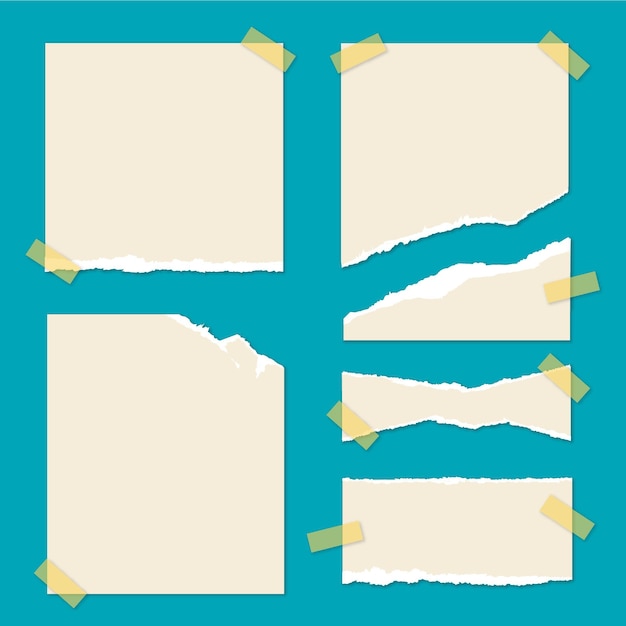 torn paper collection with tape