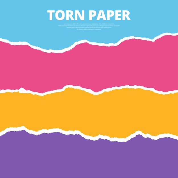 찢어진 종이 화려한 배경 새로운 디자인
