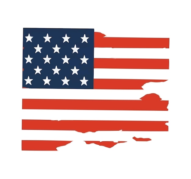 Vector torn paper effect american flag