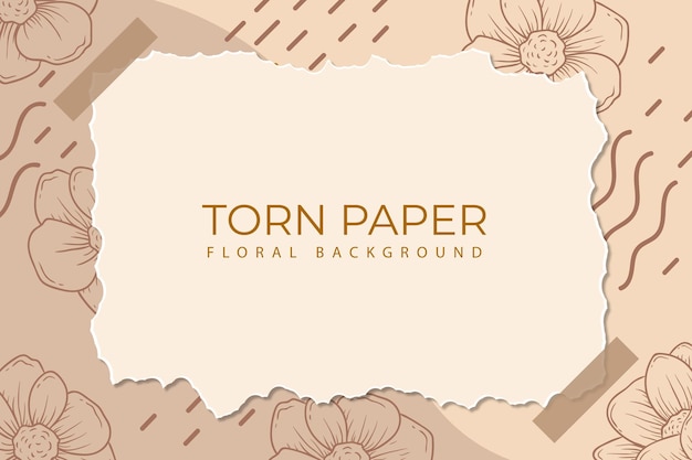 Vector torn paper floral background 1