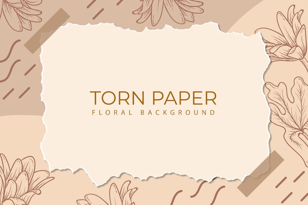 Torn paper floral background 5