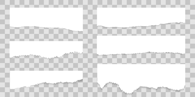 破れた紙ストリップ セット 破れた紙の現実的なベクトル イラスト