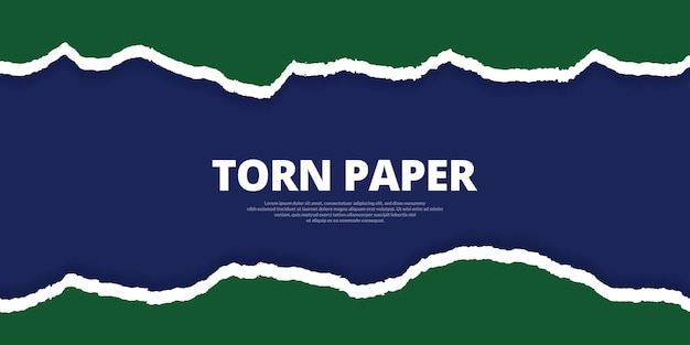 Torn paper two layers blue color background banner design