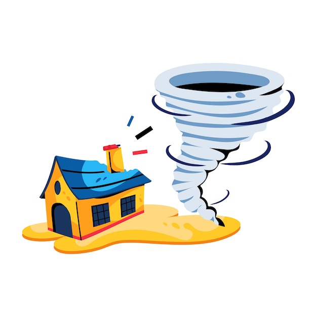 Vector tornado disaster flat style icon