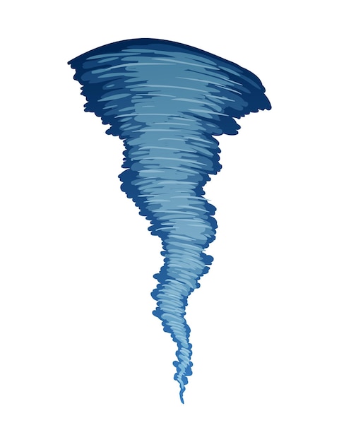 Tornado gestileerde cartoon orkaan pictogram roterende cycloon wervelwind in vlakke stijl ontwerp vectorillustratie van weer ramp