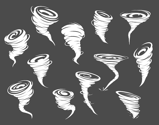 Vector tornado storm whirlwind and cyclone twisters