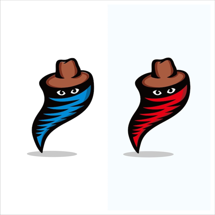 Tornado Twister with Cowboy Hat Mascot illustration design vector