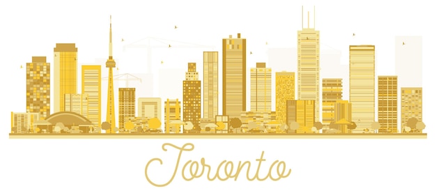 Toronto canada city skyline gouden silhouet. vector illustratie. zakelijk reisconcept. toronto stadsgezicht met bezienswaardigheden