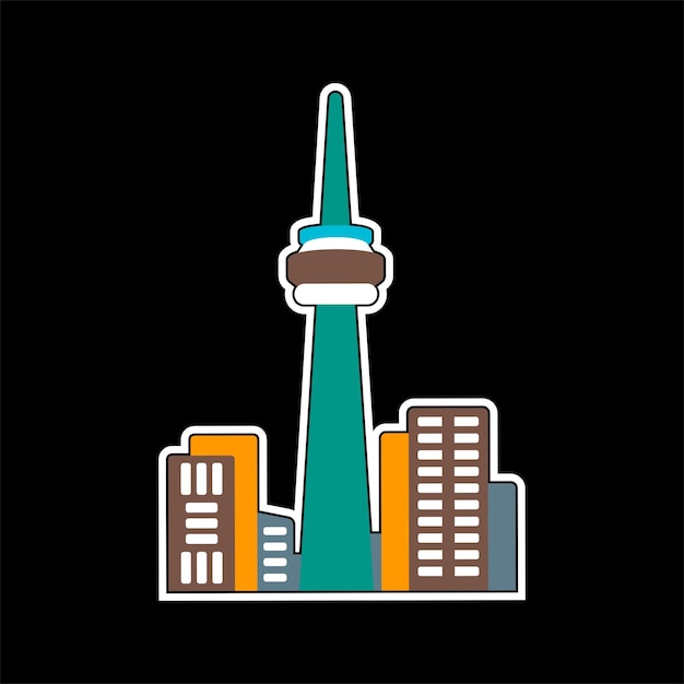 Vector toronto city flat style vector sticker design