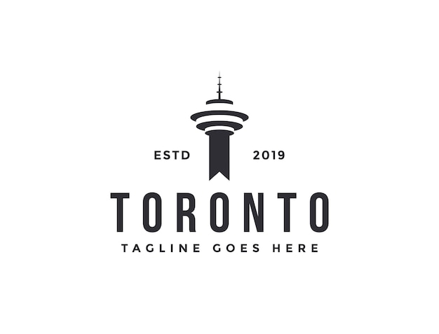 Toronto tower logo icon vector template on white background