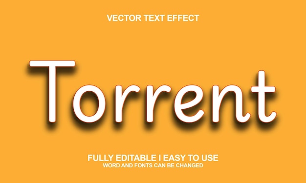 Torrent 編集可能なフォントベクトルテキスト効果
