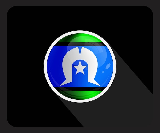 Vector torres strait islands glossy circle flag icon