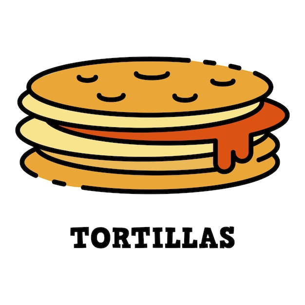 Vector tortillas icon outline tortillas vector icon color flat isolated