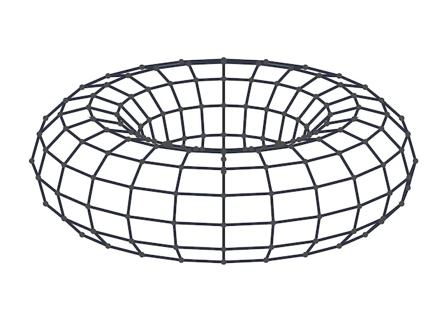 Vector torus tech chain link geometrische achtergrond big data