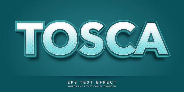 Vector tosca 3d editable text effect