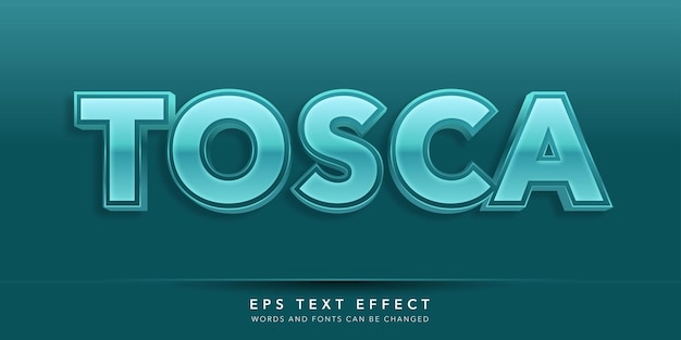 Vector tosca 3d editable text effect