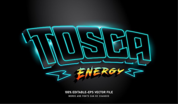 Tosca energy text effect editable font with thunder