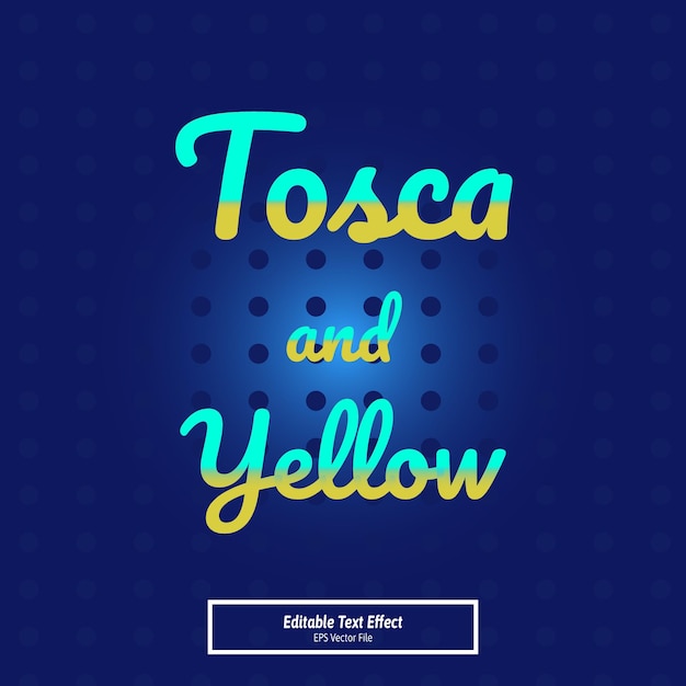 Редактируемый текстовый эффект в стиле Tosca and Yellow Style