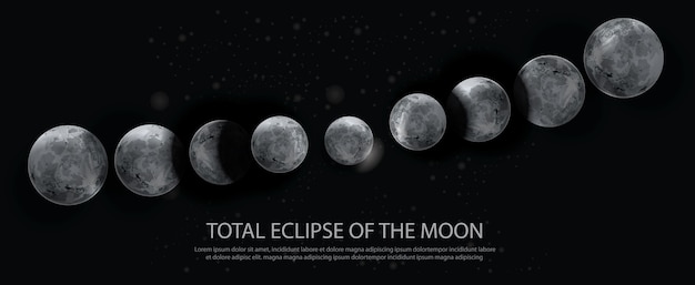 Total eclipse of the moon illustration