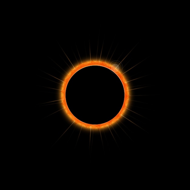 Vector total eclipse of the sun