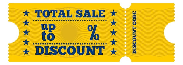 Total sale coupon template Discount vintage ticket