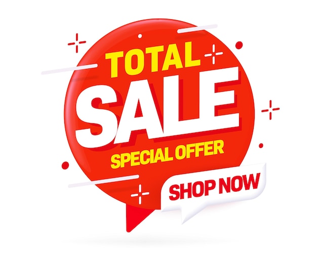 Total sale special offer advertisement label template